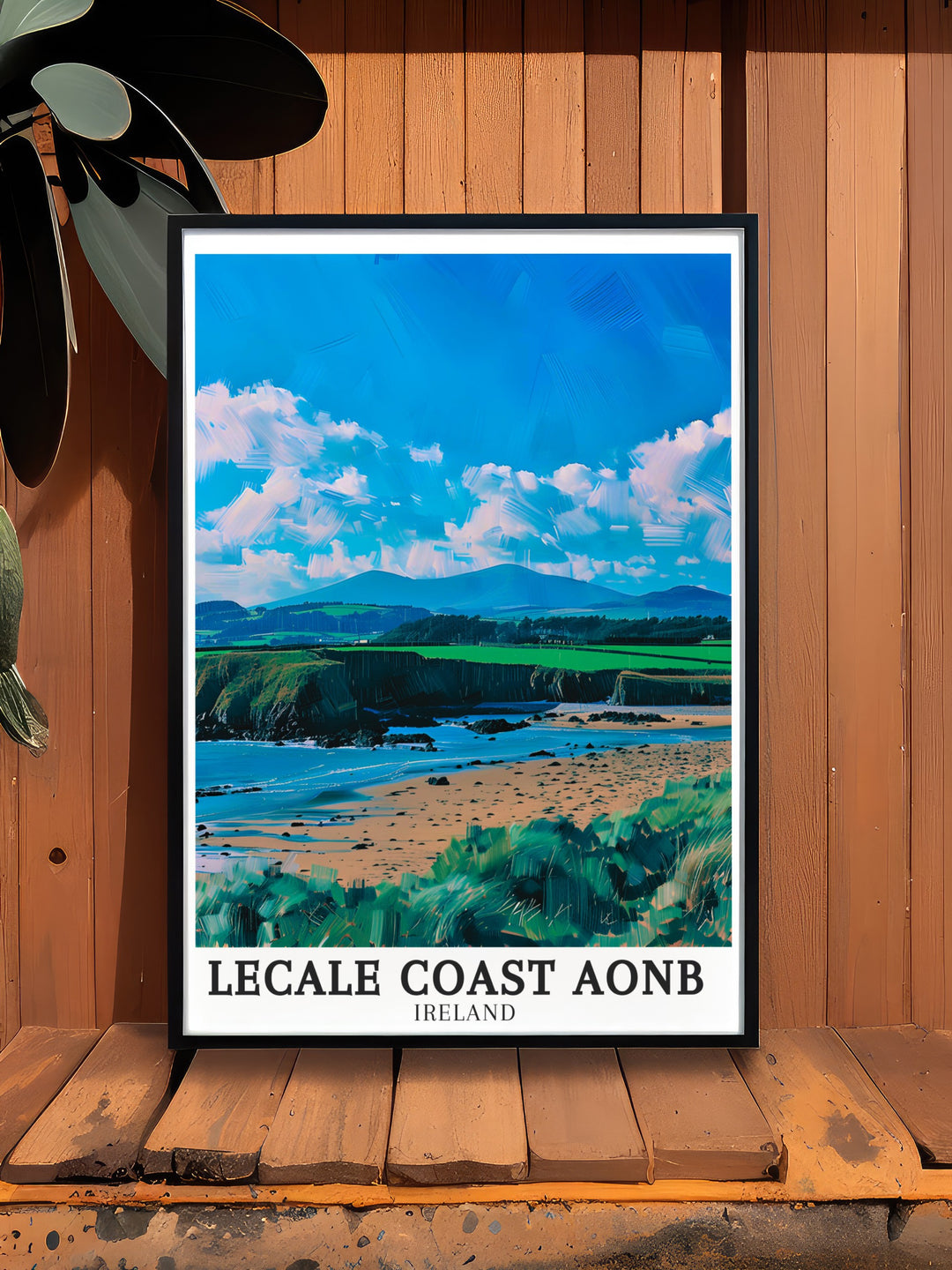 Dundrum Bay scenic prints. Featuring the tranquil waters of Dundrum Bay with the majestic Mourne mountains in the background, these scenic prints highlight the natural beauty of the Lecale Coast AONB. Ideal for enhancing your home decor.