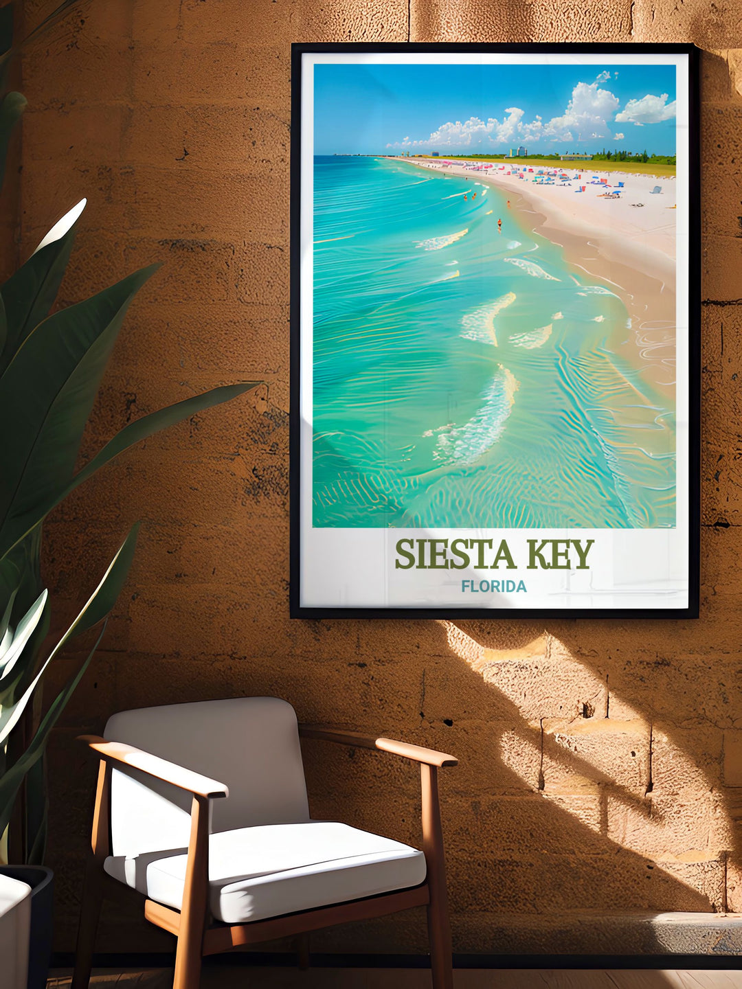 Black and white Siesta Key Map Print adds elegance to Siesta Beach modern art making it a perfect addition to any home decor style.