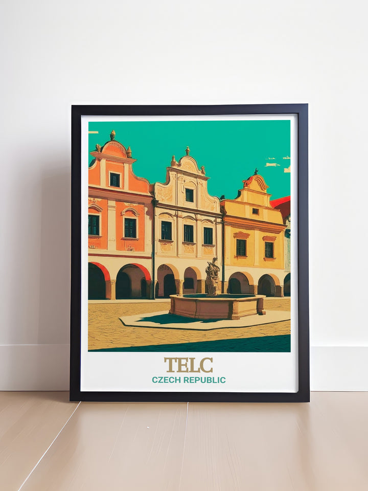 Enhance your decor with this custom print of Zacharias of Hradec Square in Telč. The detailed artwork showcases the squares Renaissance design and the towns beautifully preserved architecture, making it a standout piece in any collection. This print is ideal for those looking to bring a touch of the Czech Republics history into their home