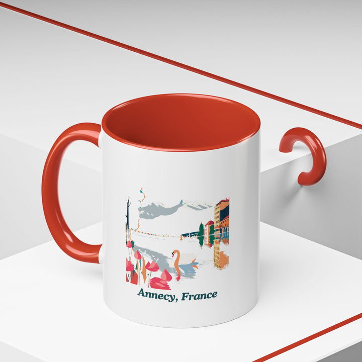 The Annecy France mug combines artistic design with everyday practicality, showcasing the beauty of the town. Dishwasher-safe and crafted from ceramic, it is perfect for coffee or tea lovers and makes a thoughtful gift or keepsake.