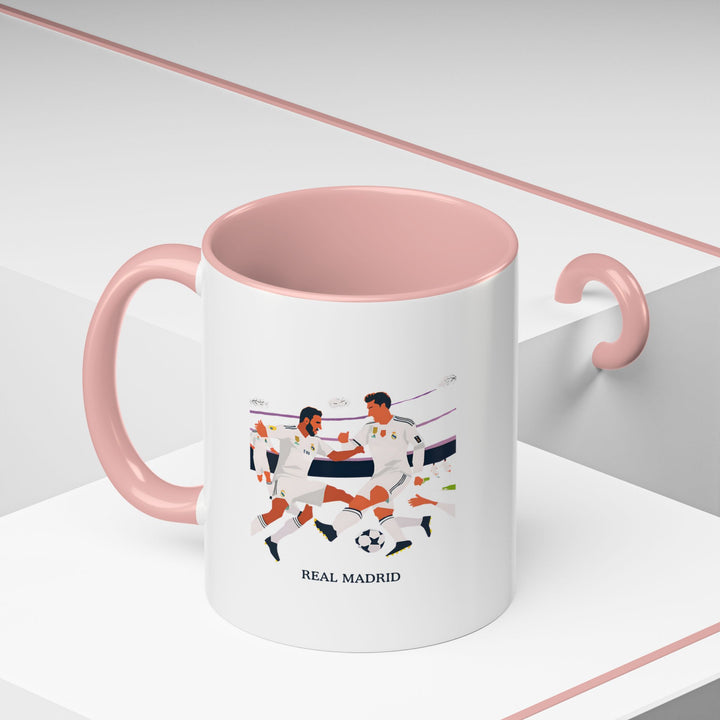 The Real Madrid mug showcases the club’s rich history with vibrant colors and a sleek design. Perfect for enjoying coffee or tea, it’s durable and easy to care for, making it an ideal gift for any Real Madrid fan.