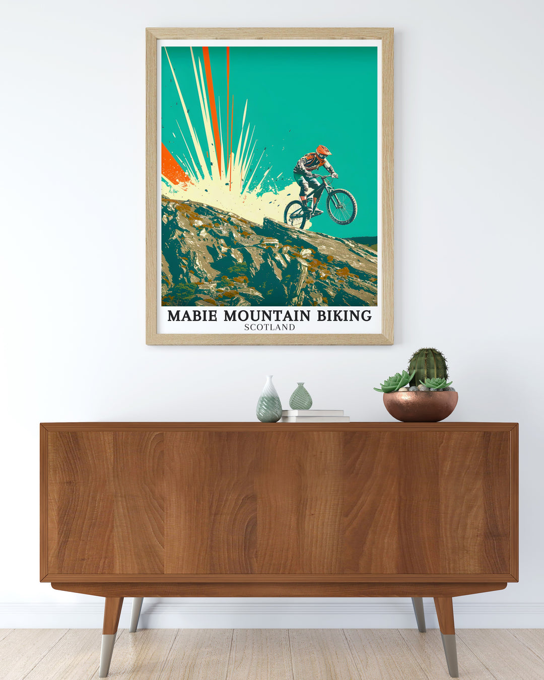 Mabie Mountain Biking art. Capturing the adventurous spirit of Mabie Mountain Biking trails and the scenic Black Route at 7stanes, this art brings the excitement of mountain biking into your home. Perfect for cycling enthusiasts.