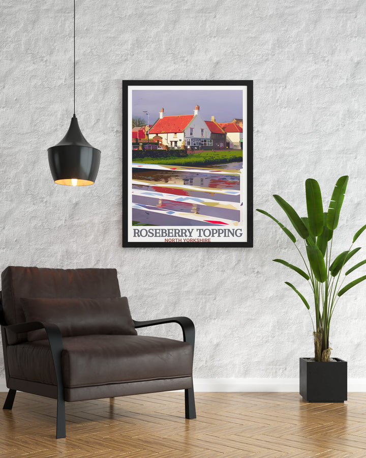 This Roseberry Topping wall art, featuring the nearby Great Ayton village, brings the striking beauty of North Yorkshires landscapes into your home. Perfect for nature enthusiasts and history lovers alike.