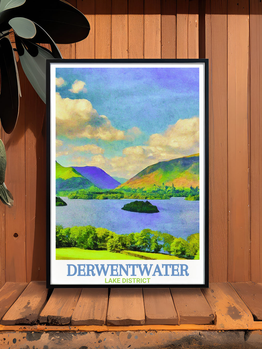 Bring a piece of Lake District history to your home with this Vintage Poster, featuring the breathtaking views of Derwentwater. Perfect for those who love scenic landscapes.