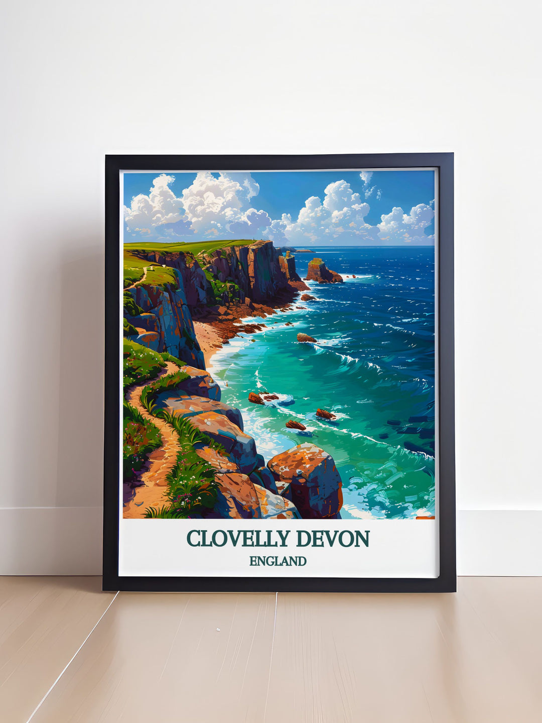 Stroll through Clovellys steep, cobbled streets in Devon, England, lined with white washed cottages and vibrant flower displays, offering a picturesque setting.