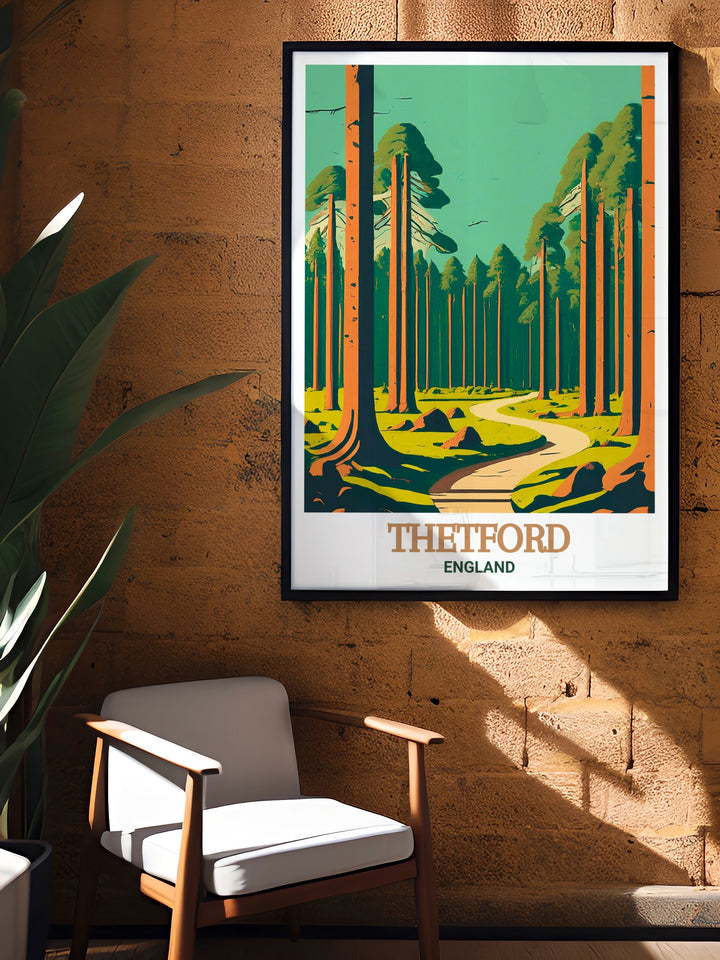 Add a touch of nature to your walls with this canvas art of Thetford Forest Park. The detailed artwork brings to life the serene environment of the forest, making it an ideal piece for those who appreciate the beauty of Englands natural landscapes