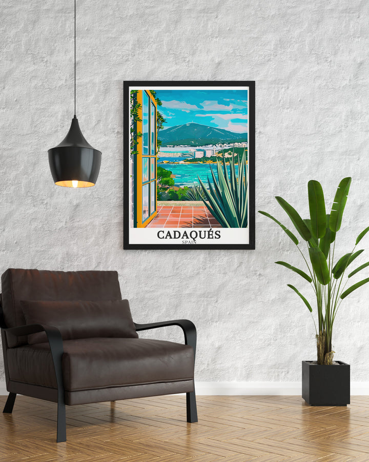 Cap de Creus canvas art offers a dramatic view of Spains rugged coastline, with its cliffs and crashing waves. This travel print is a great addition for anyone who enjoys coastal landscapes and the natural beauty of Spain.