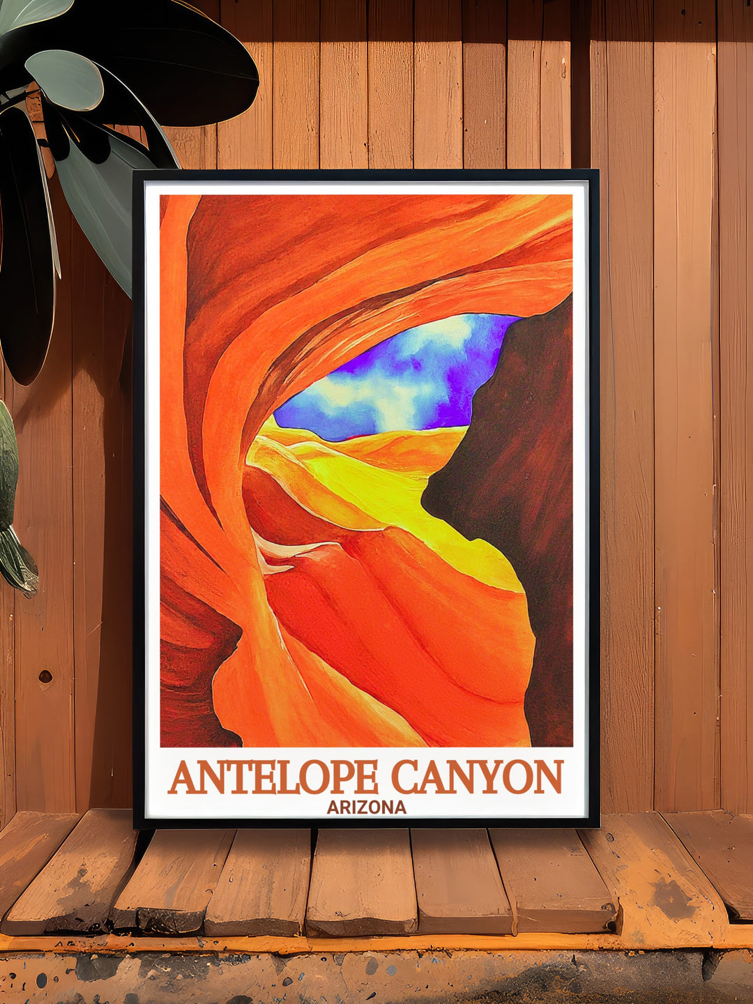 Antelope Canyon decor piece capturing the unique shapes and vivid hues of this iconic Arizona slot canyon a perfect addition to your home or office for those who appreciate the beauty of natural landscapes.