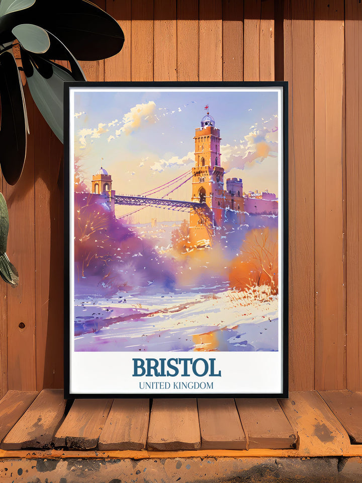 Ashton Court MTB trail captured in a beautiful print, including the Clifton suspension bridge River Avon. Ideal for cycling enthusiasts and those who appreciate Bristols beauty. Enhances any living space with its adventurous and scenic appeal.