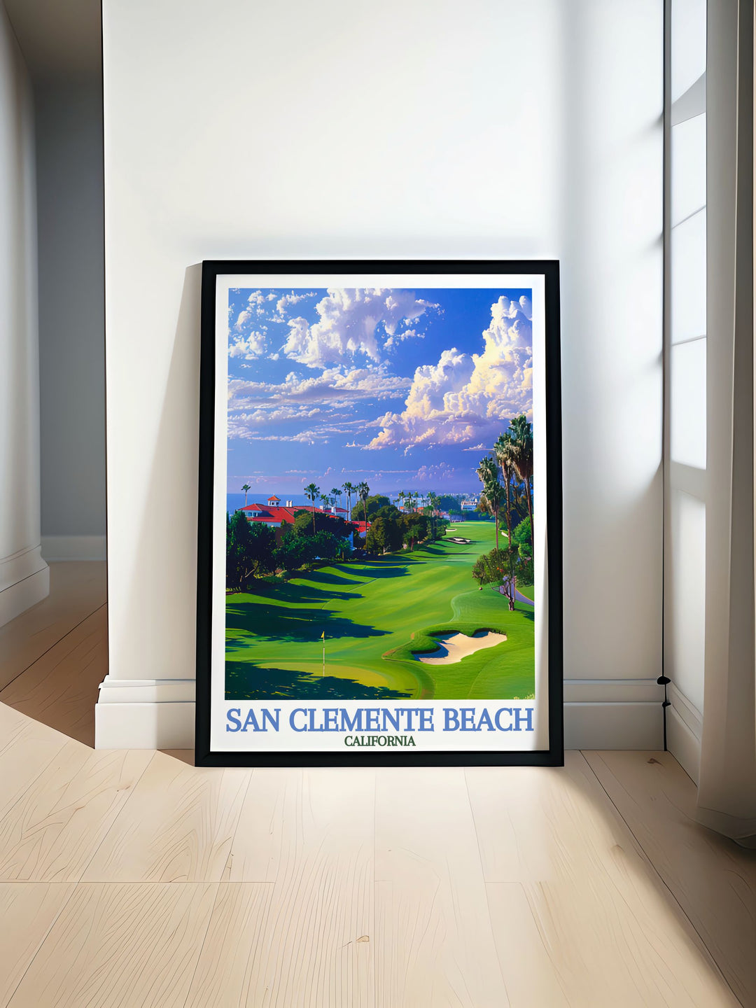 This San Clemente Beach Poster Print captures the stunning beauty of the California coastline, featuring the sun soaked sands and rolling waves of San Clemente Beach. Perfect for beach lovers and coastal decor enthusiasts, this travel print brings the West Coast charm to any living space.