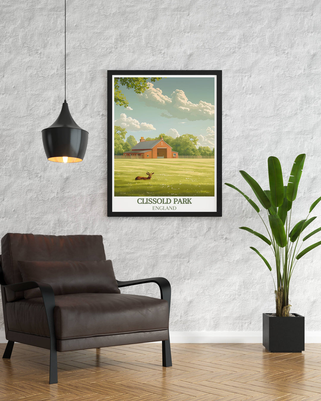 Stunning Clissold Park Animal Enclosure modern art print featuring Clissold House. This perfect wall decor adds a touch of sophistication to any space. Great for those who love Finsbury Park London and want to showcase the beauty of Stoke Newington.