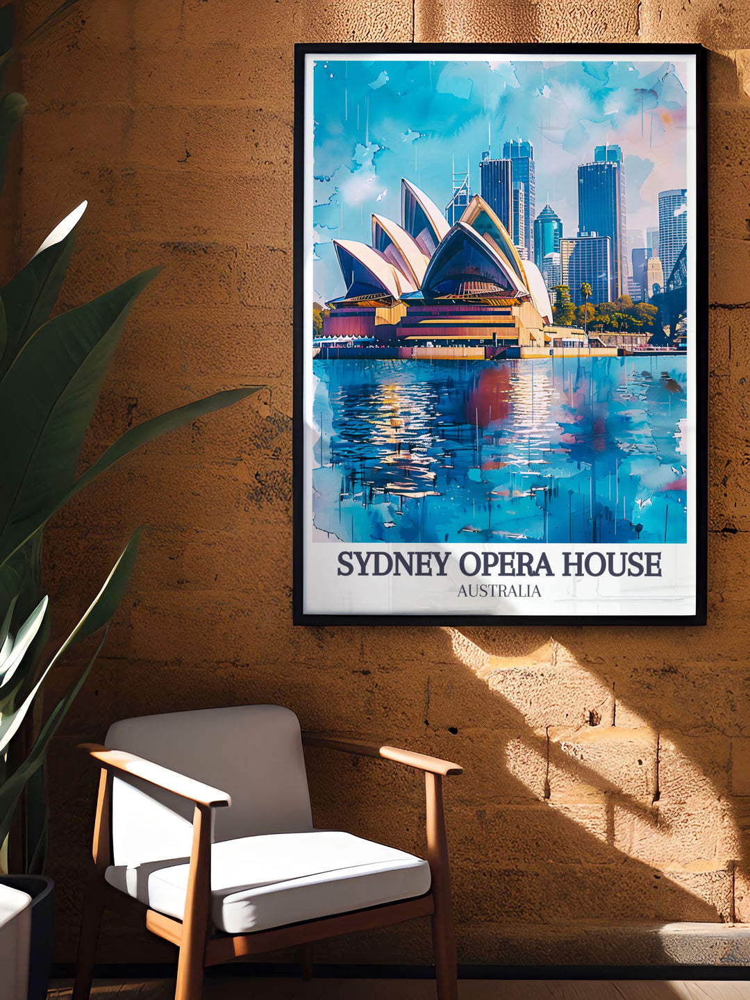 Sydney Harbour Harbour Bridge elegant home decor with vintage travel prints capturing the iconic Sydney Opera House and Harbour Bridge a beautiful addition to any art collection