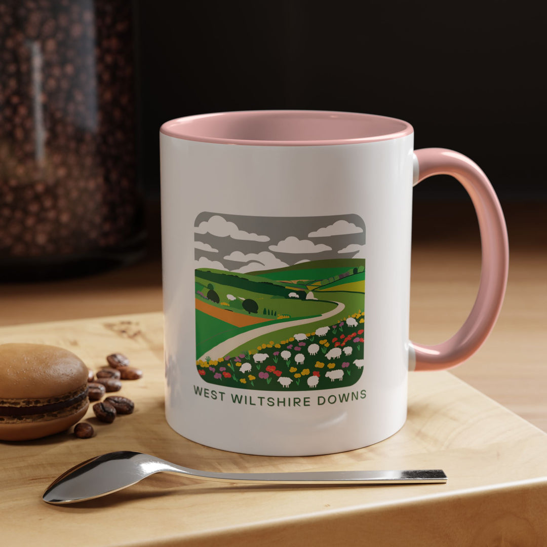 This West Wiltshire Downs mug highlights the area's beauty with intricate artwork of famous landmarks and scenic views. Durable and dishwasher-safe, a perfect gift or personal keepsake for those who appreciate English charm and artistic design inspired by West Wiltshire Downs.