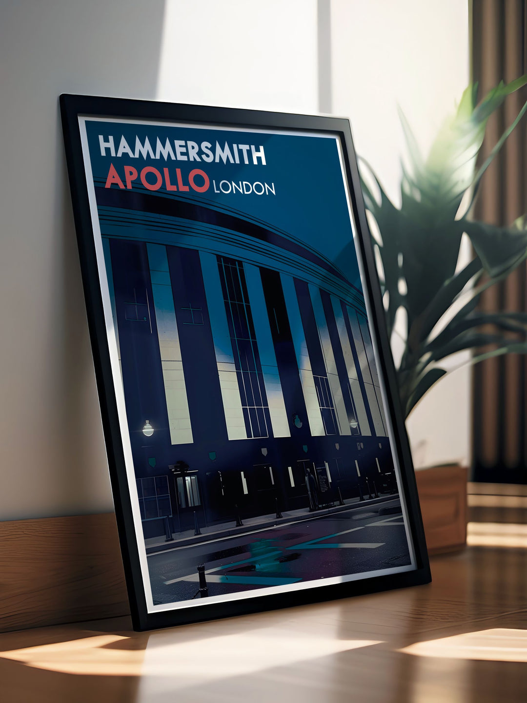 This detailed illustration of Hammersmith Apollo offers a captivating view of its iconic facade, making it an ideal piece for those who appreciate Londons architectural gems.