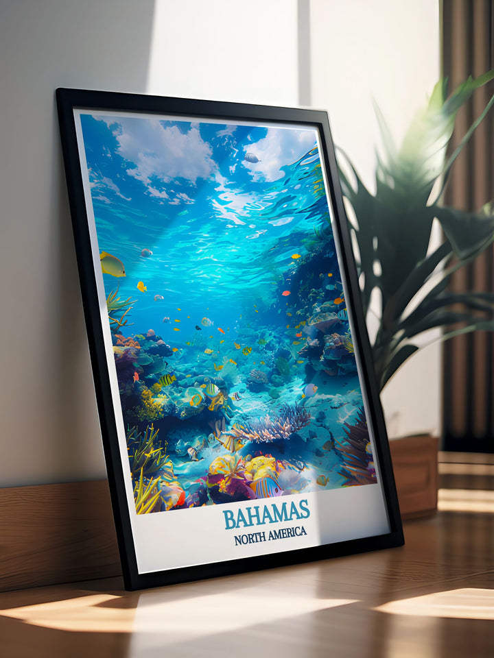 Custom print of Exuma Cays Land and Sea Park, showing a panoramic view of the tranquil waters and vibrant marine life, ideal for any lover of nature and marine beauty.