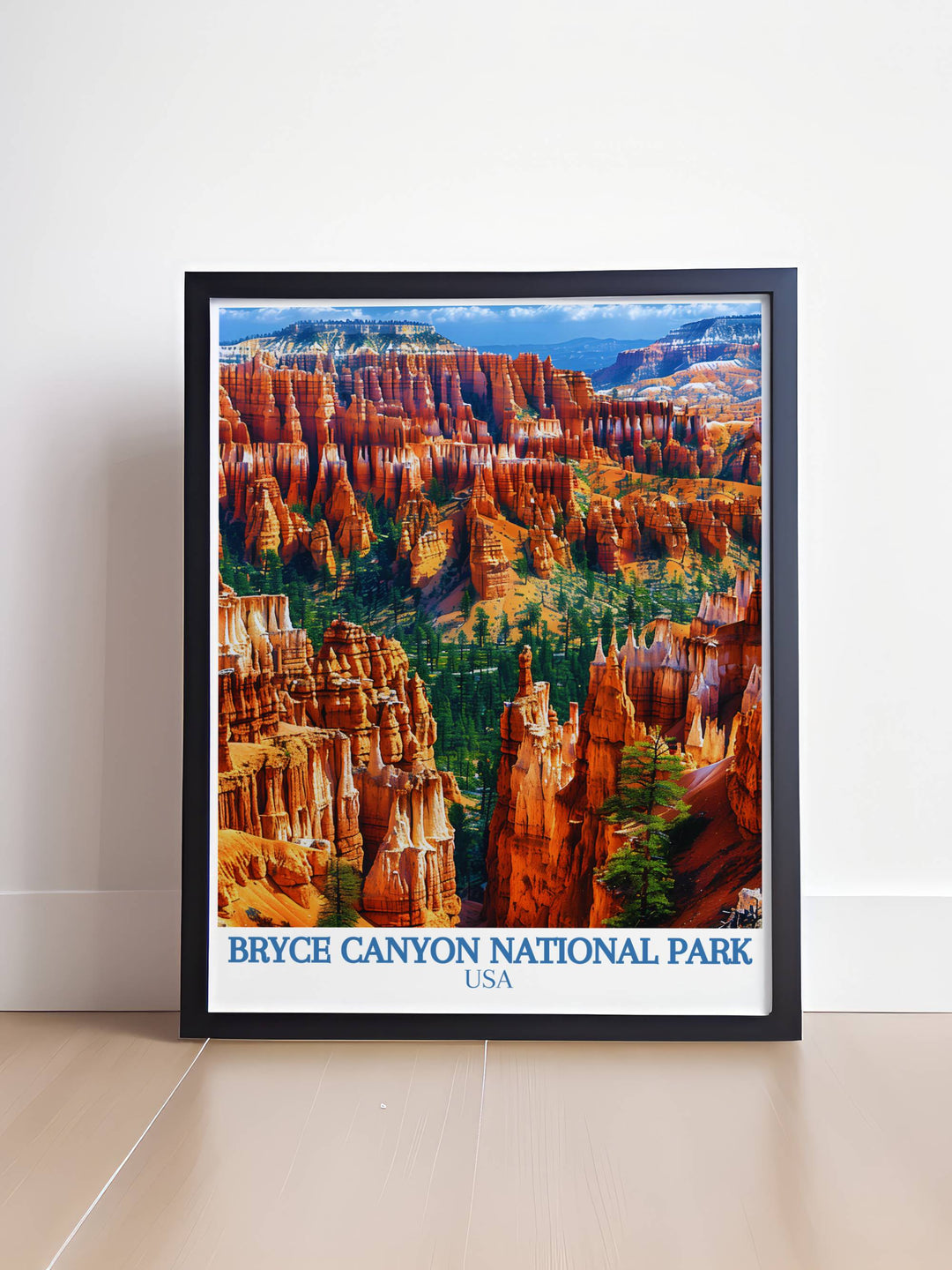 Beautiful Bryce Amphitheater artwork featuring the unique hoodoos and panoramic views of Bryce Canyon. Enhance your living space with this high quality print. Ideal for those who appreciate the great outdoors and national parks
