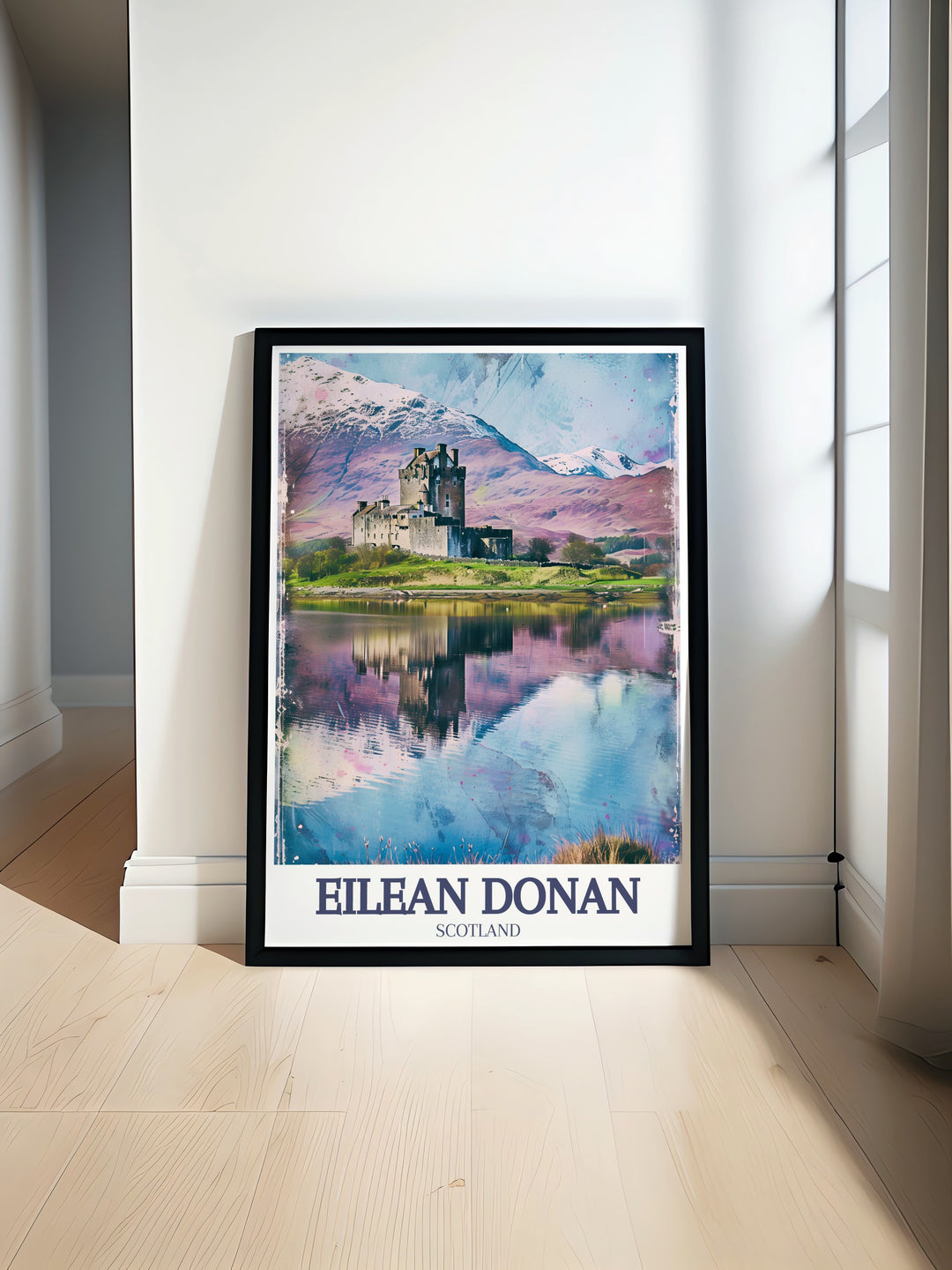 Discover the beauty of Kinloch Ewe Eilean Donan Castle with our modern prints perfect for adding a touch of Scotland wall art to your home decor