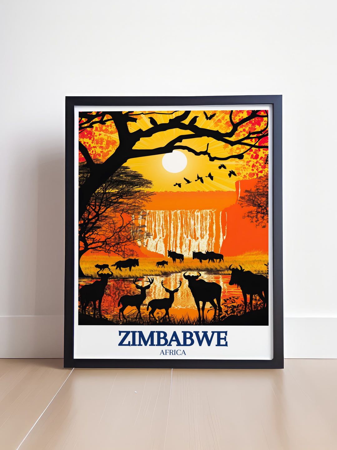 This Zimbabwe canvas art features Victoria Falls and Hwange National Park, capturing the powerful beauty of these iconic locations. Perfect for travel enthusiasts and art lovers, this print is a wonderful way to bring Africas wild landscapes into your home.