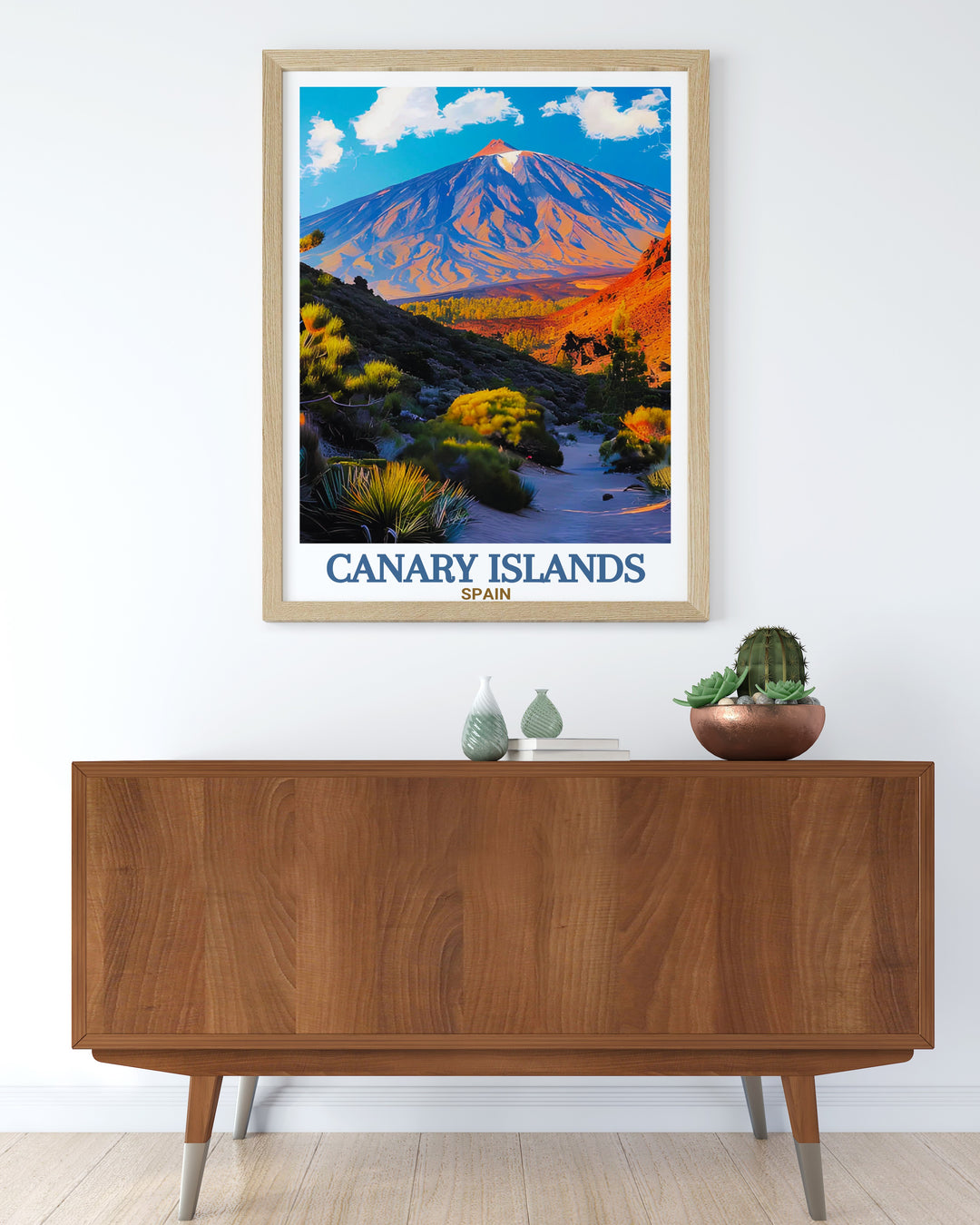 Transform your home decor with this beautiful Teide National Park Tenerife art print. Featuring the iconic landscapes of Fuerteventura and the Canary Islands this travel poster is ideal for those who love Spains natural beauty and scenic wonders.