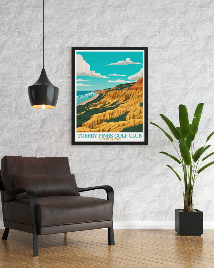 Beautiful Torrey Pines State Natural Reserve print featuring the iconic landscape makes for a perfect wedding gift or housewarming gift the detailed depiction captures the tranquility and splendor of nature