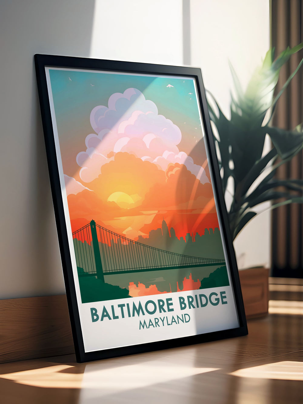 Enhance your home with a captivating Key Bridge photo from Maryland bringing the iconic structures architectural beauty into your living space for a sophisticated touch.