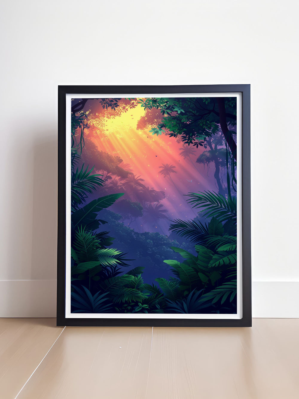 Featuring the peaceful atmosphere of a misty forest, this travel poster captures the quiet beauty of nature, perfect for home décor or as a special gift. Ideal for those who love the serenity of the forest.