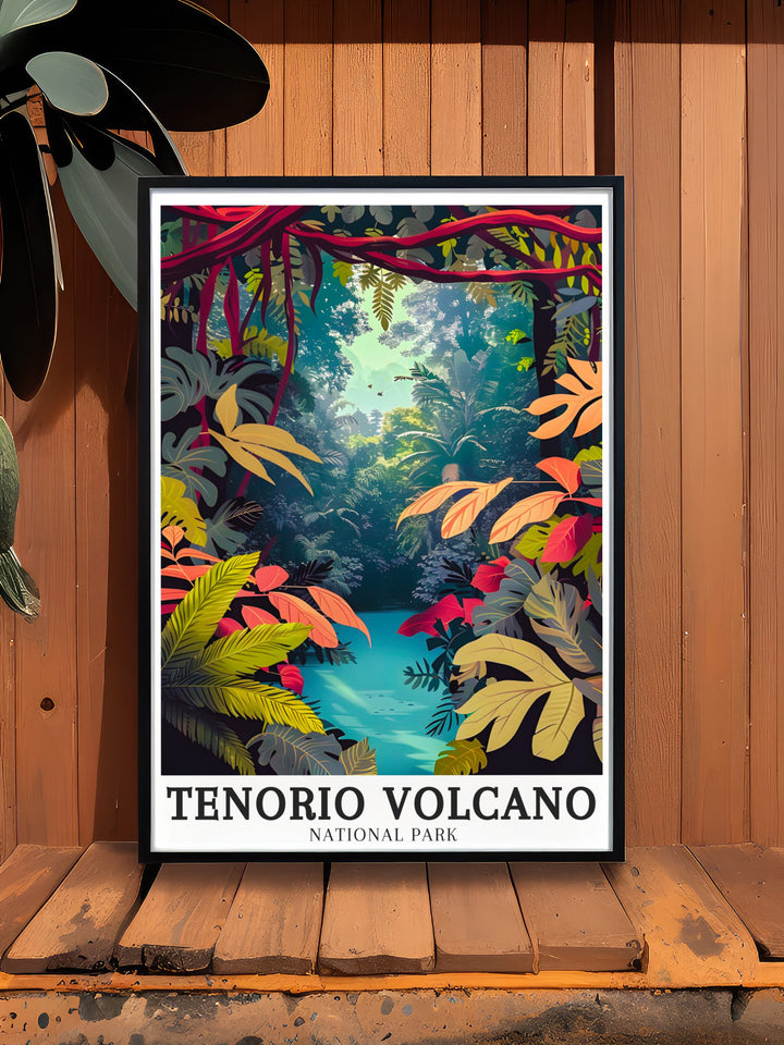 Majestic Tenorio Volcano Print showcasing the striking volcanic landscape of Costa Rica ideal for enhancing home decor and making memorable gifts for nature enthusiasts.