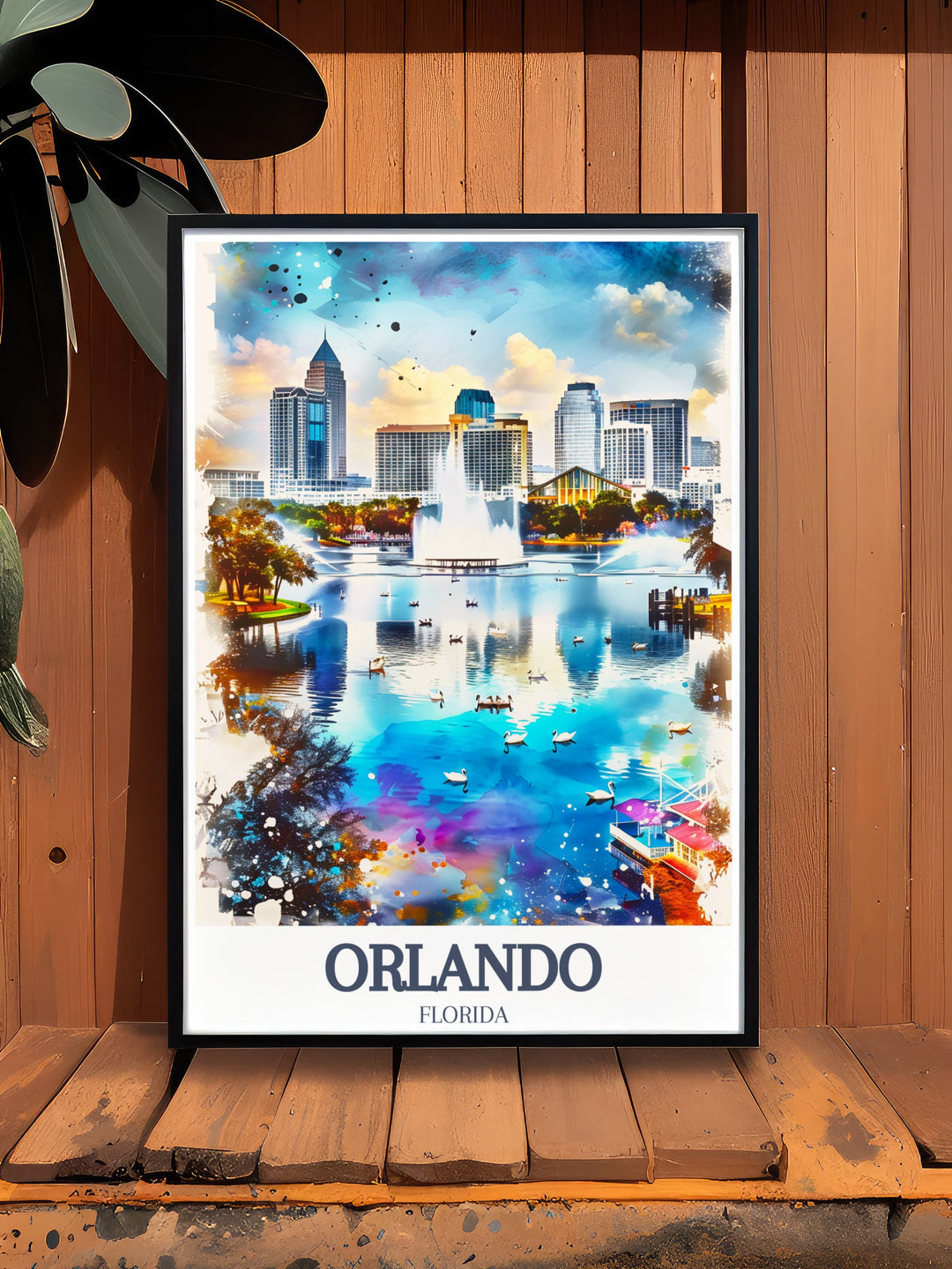 Orlando Eye wall art showcasing the towering Ferris wheel that provides panoramic views of the city. This minimalist poster reflects the grandeur of the Orlando Eye and the excitement of ICON Park, offering a stylish and modern addition to any living space. Perfect for gifts or personal collections.