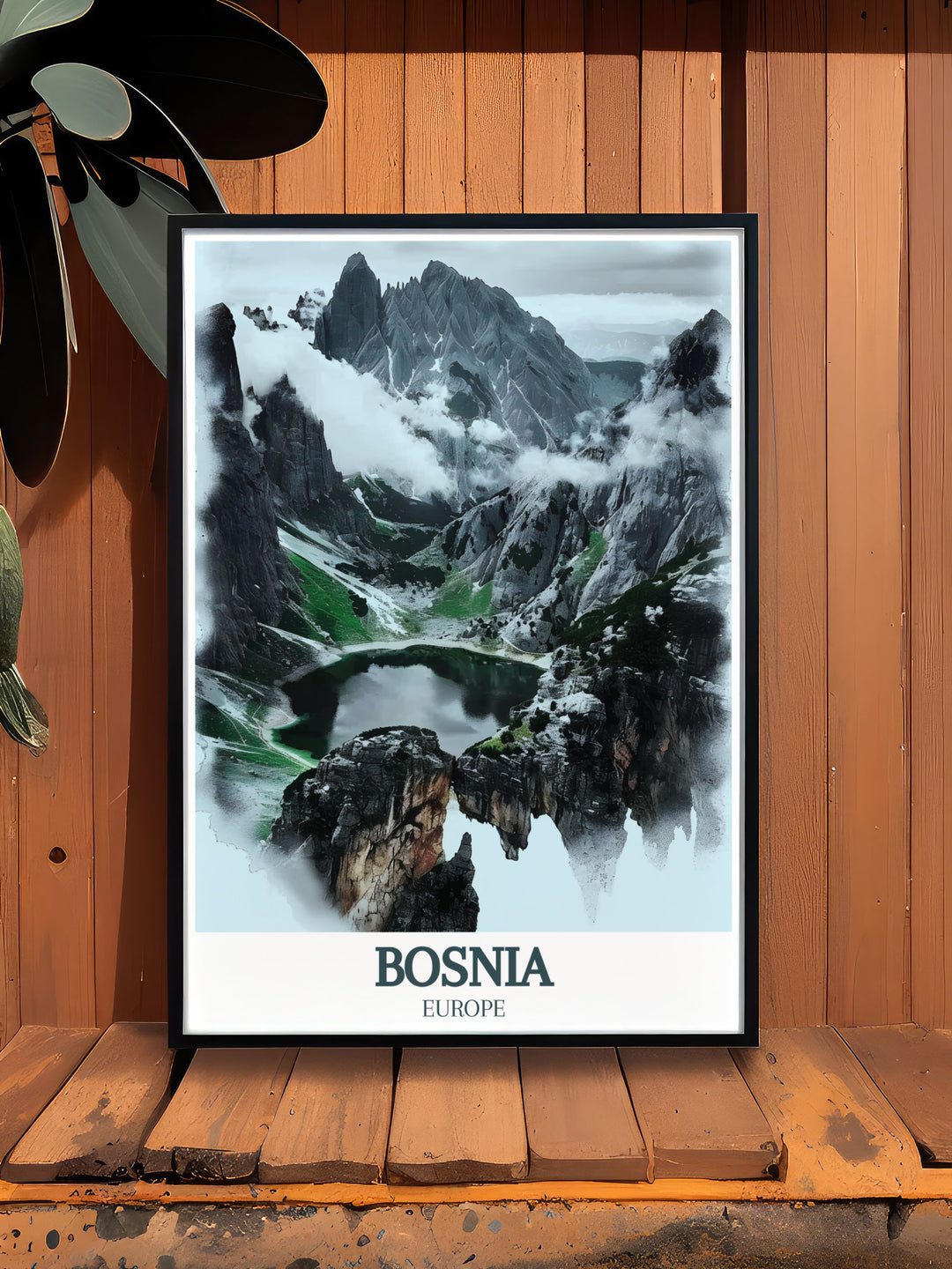 Discover the charm of Sutjeska National Park with this Bosnia Wall Art featuring Maglić mountain and Trnovačko Lake. This Bosnia Photo print captures the serene landscape and majestic peaks making it a perfect addition to any art collection or home decor.