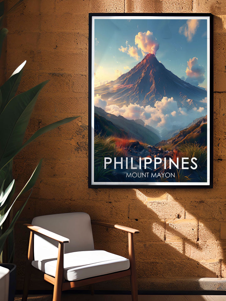 Captivating Philippines Picture of Mt Mayon offering a serene yet awe inspiring view perfect for enhancing your home decor with a touch of natural beauty and sophistication makes a perfect traveler gift