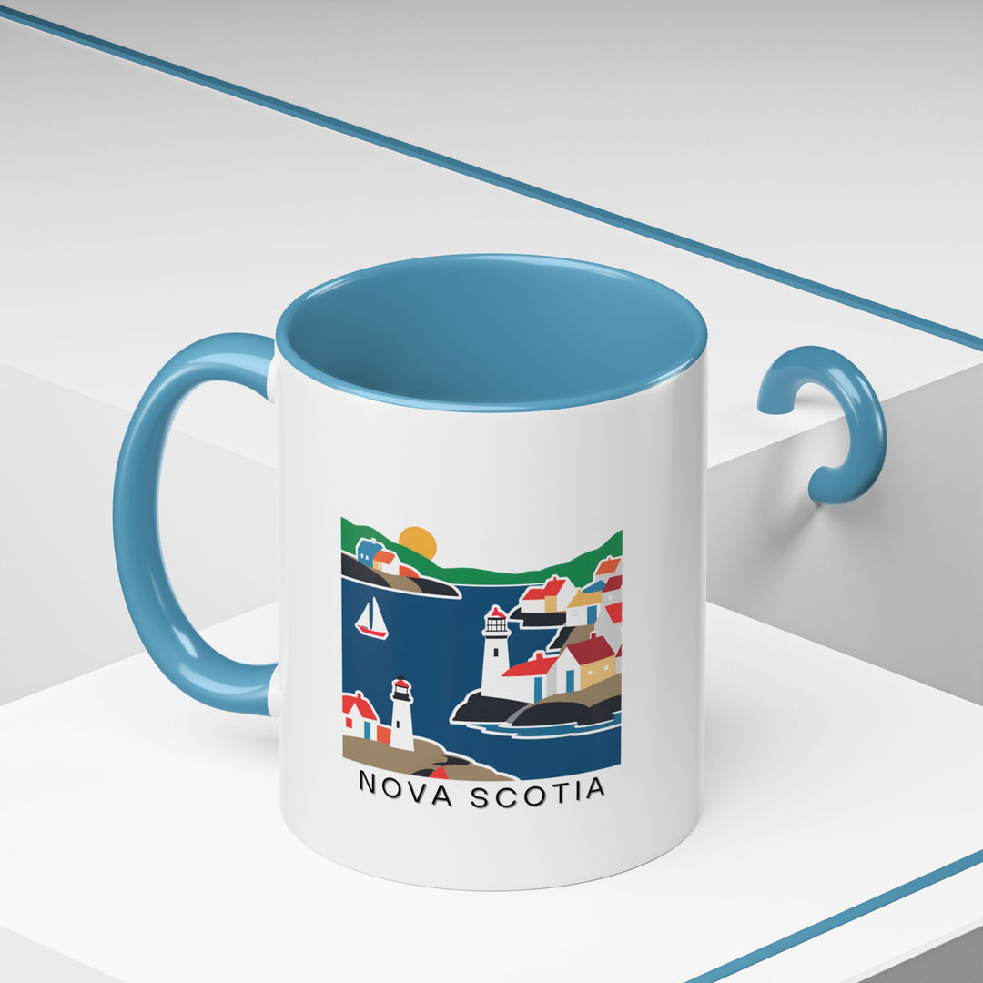 This Nova Scotia Canada mug showcases the beauty of the province with vibrant artwork of its coastal landscapes. Durable, dishwasher-safe, and microwave-safe, it makes an ideal gift or keepsake for anyone who appreciates the charm of Nova Scotia.