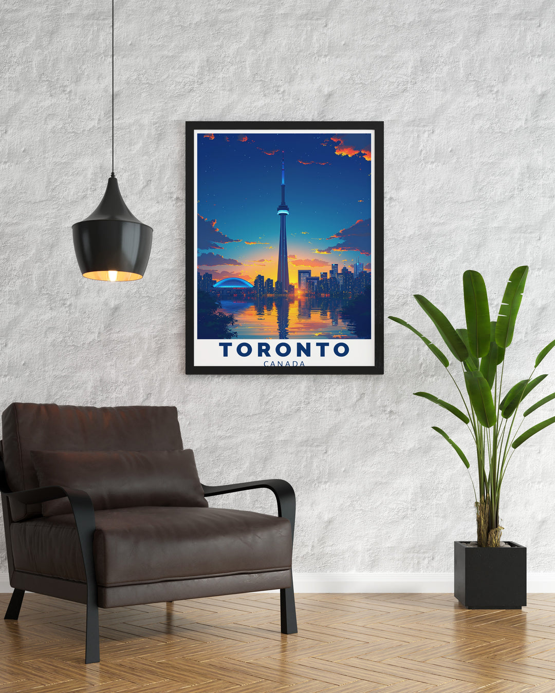 Beautiful CN Tower framed print adding a touch of elegance to any room ideal for gifts for dad or gifts for mom.