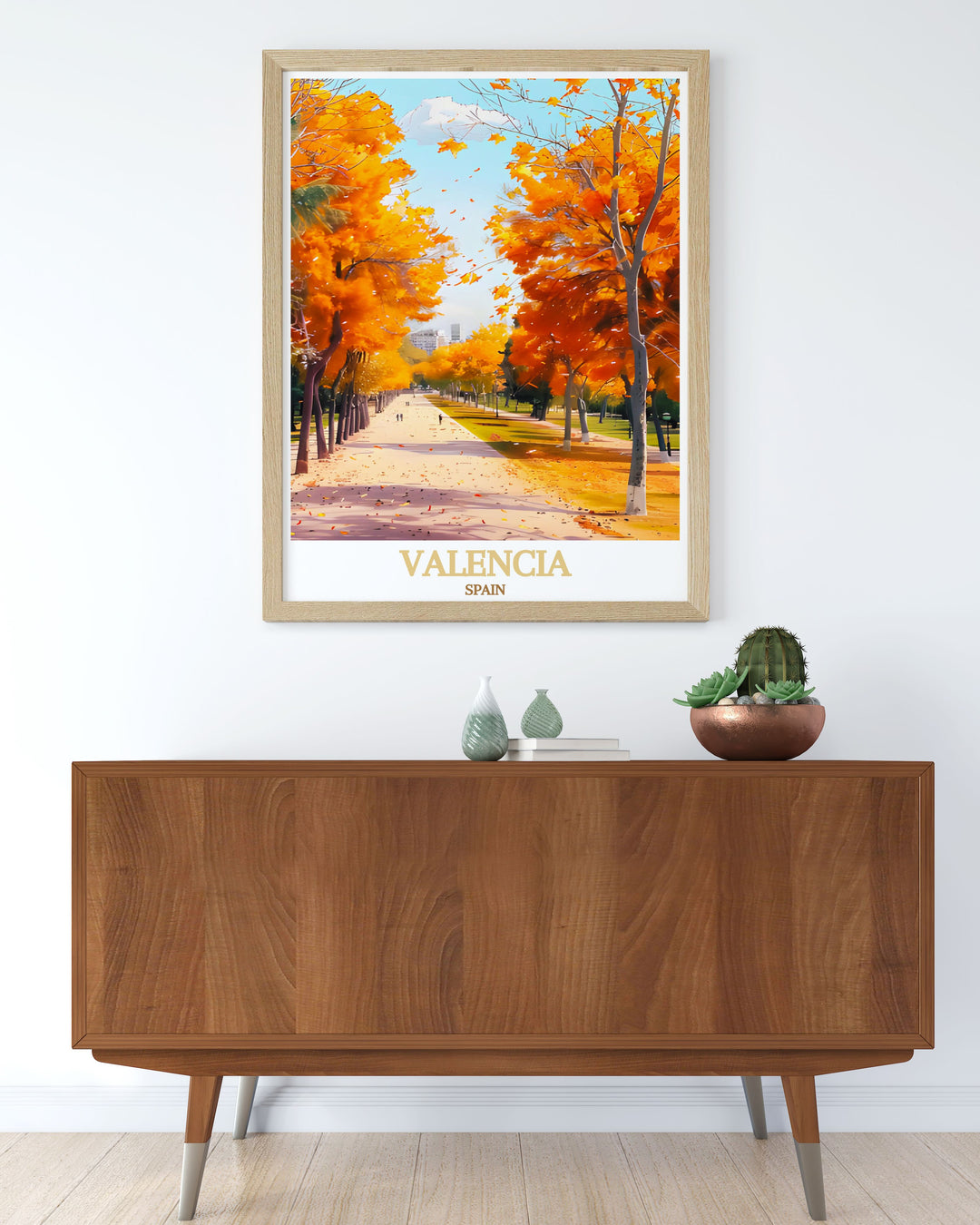 Enhance your home with Valencia poster showcasing Turia Gardens beautiful modern decor print ideal for elevating your living space and creating stunning living room decor with a touch of charm