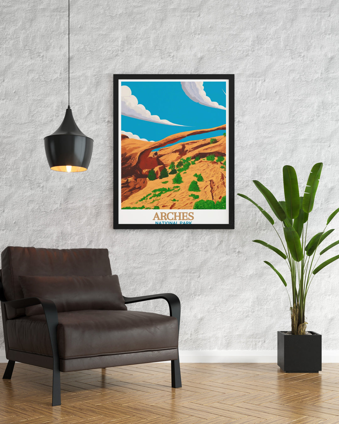 Captivating Landscape Arch wall art illustrating the natural beauty of Arches National Park perfect for adding a touch of elegance to your home and making a thoughtful gift for any occasion.