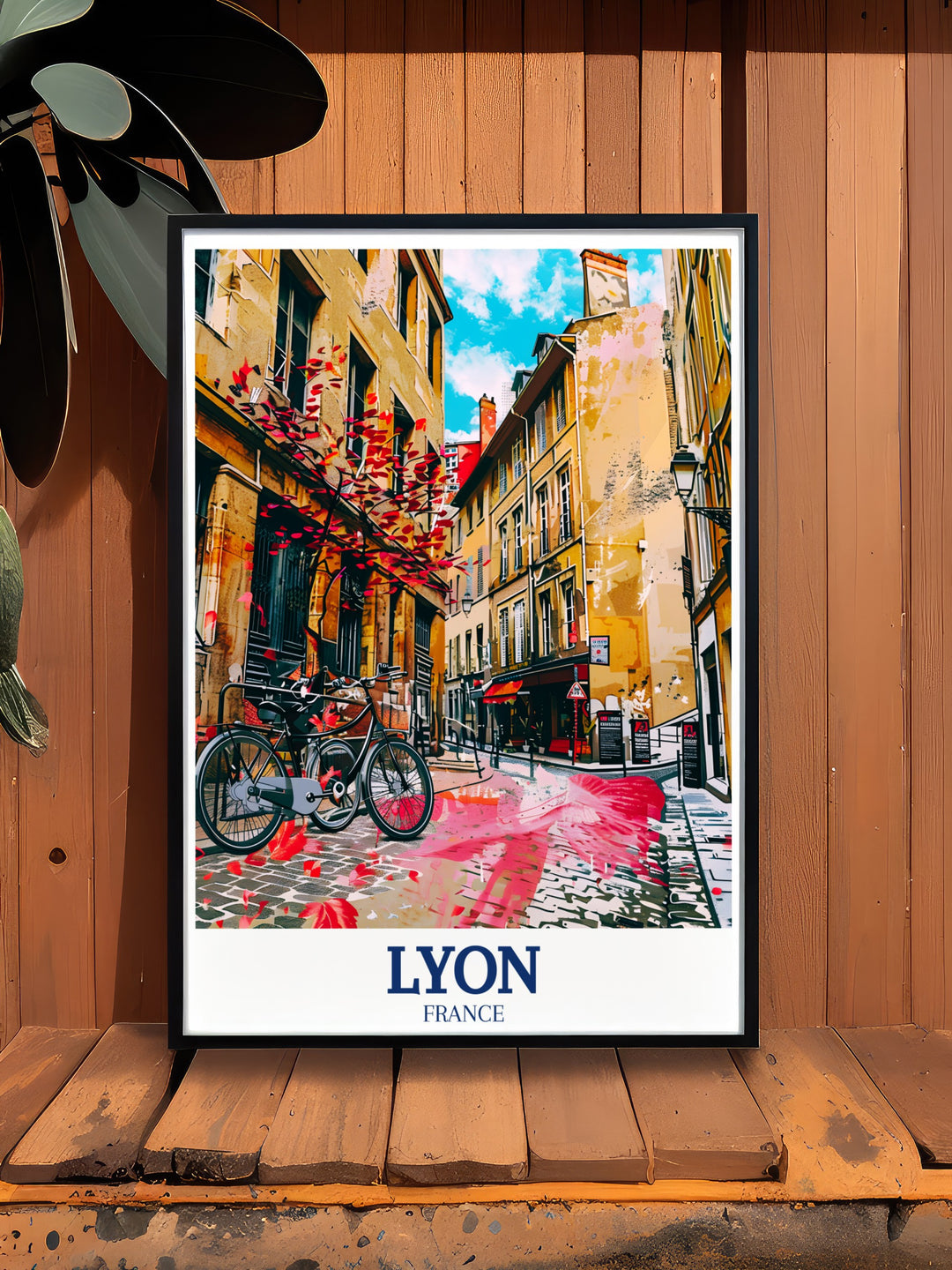 A Lyon wall art print capturing the essence of Old Town and Trinity Town Square, showcasing the rich architectural history and vibrant city life of Lyon. Perfect for anyone who appreciates French art and culture.