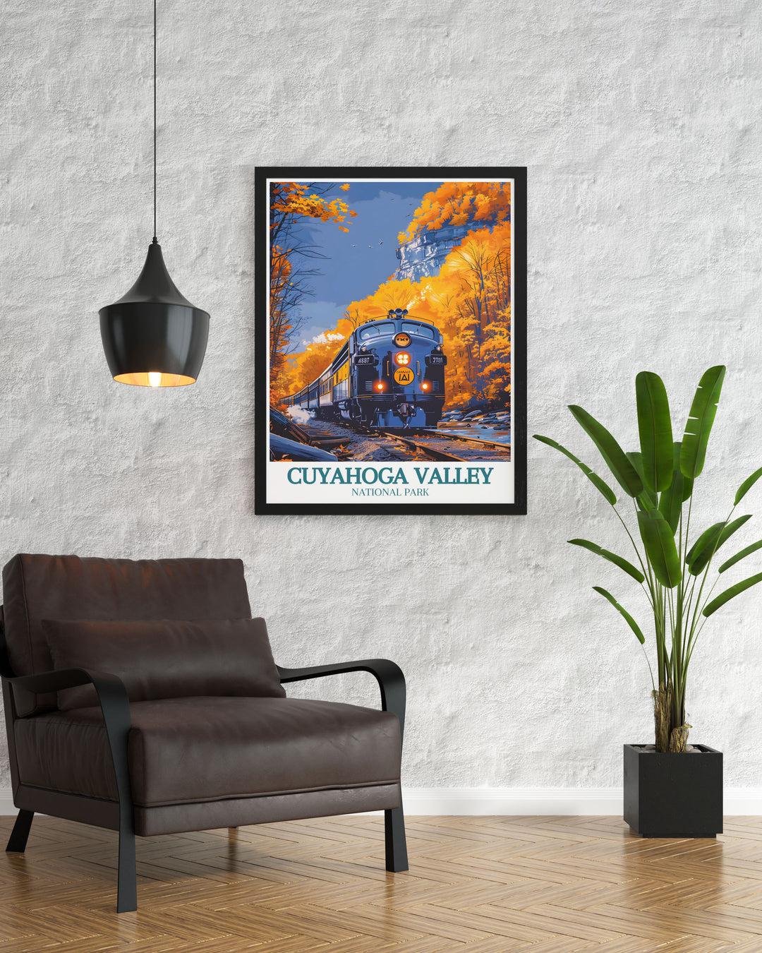 Detailed art print of Blue Hen Falls in Cuyahoga Valley National Park, highlighting the cascading waterfall and lush surroundings. Perfect for enhancing your home with the beauty of Ohios natural wonders.