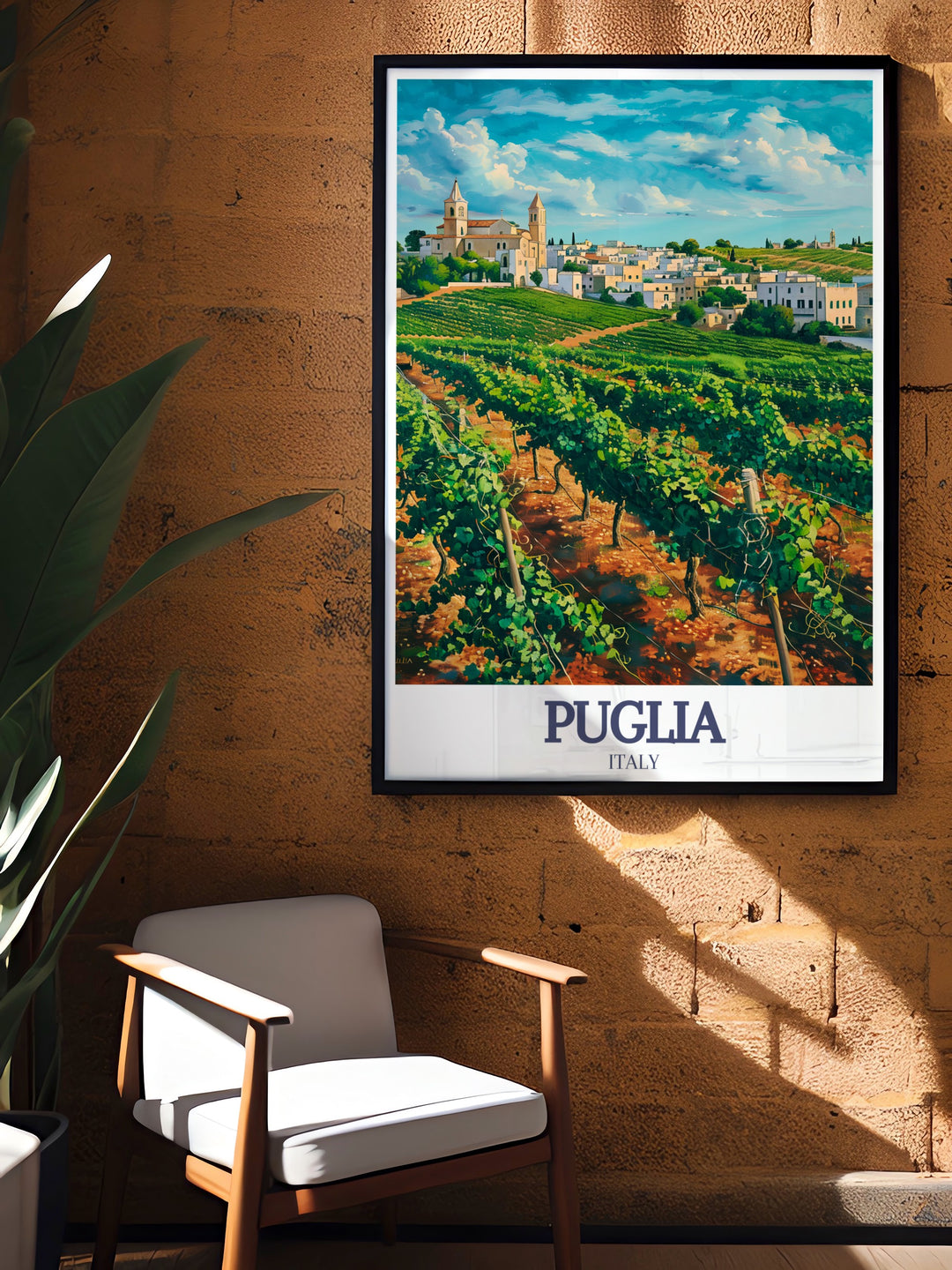 Discover the charm of Salento vineyards with our Puglia Art. This Italy Travel Print features vibrant colors and intricate details, making it a beautiful addition to any living space. Perfect for those who appreciate Italian art.