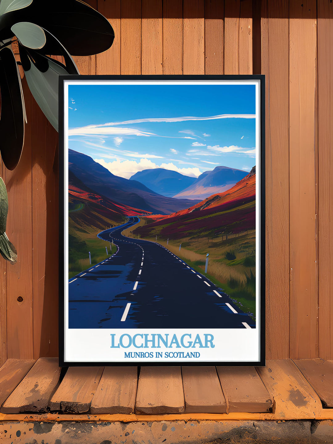 Cairnwell Pass Prints highlighting the enchanting scenery of the Scottish Highlands with captivating vintage posters of Lochnagar Munro and Beinn Chìochan Munro perfect for home décor and nature inspired art collections