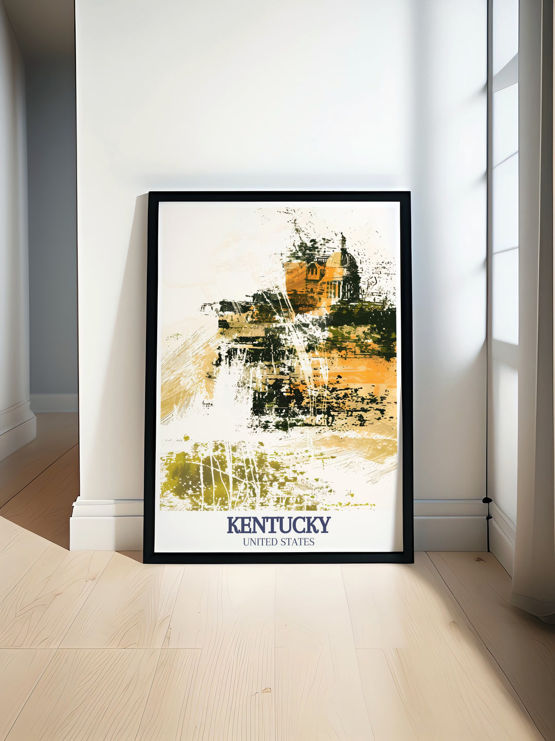 Highlighting Kentuckys beautiful Cumberland Falls and the architectural elegance of the Capitol Rotunda, this vintage poster is a must have for anyone who loves Louisville or the Bluegrass State.