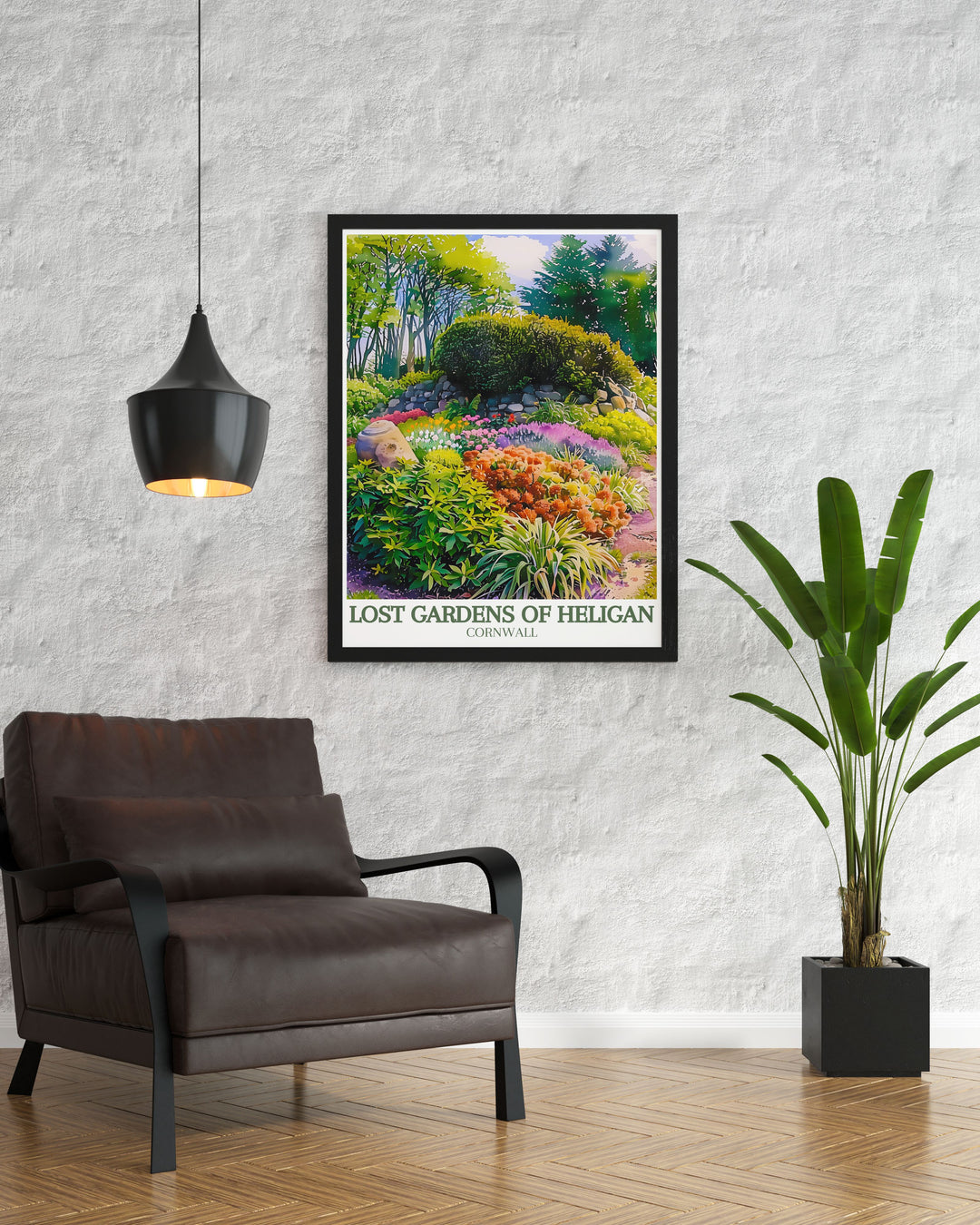 Captivating Heligan travel print and Italian garden Productive gardens artwork offering a glimpse into the rich history and lush greenery of the Lost Gardens Heligan ideal for adding a touch of botanical charm to any room