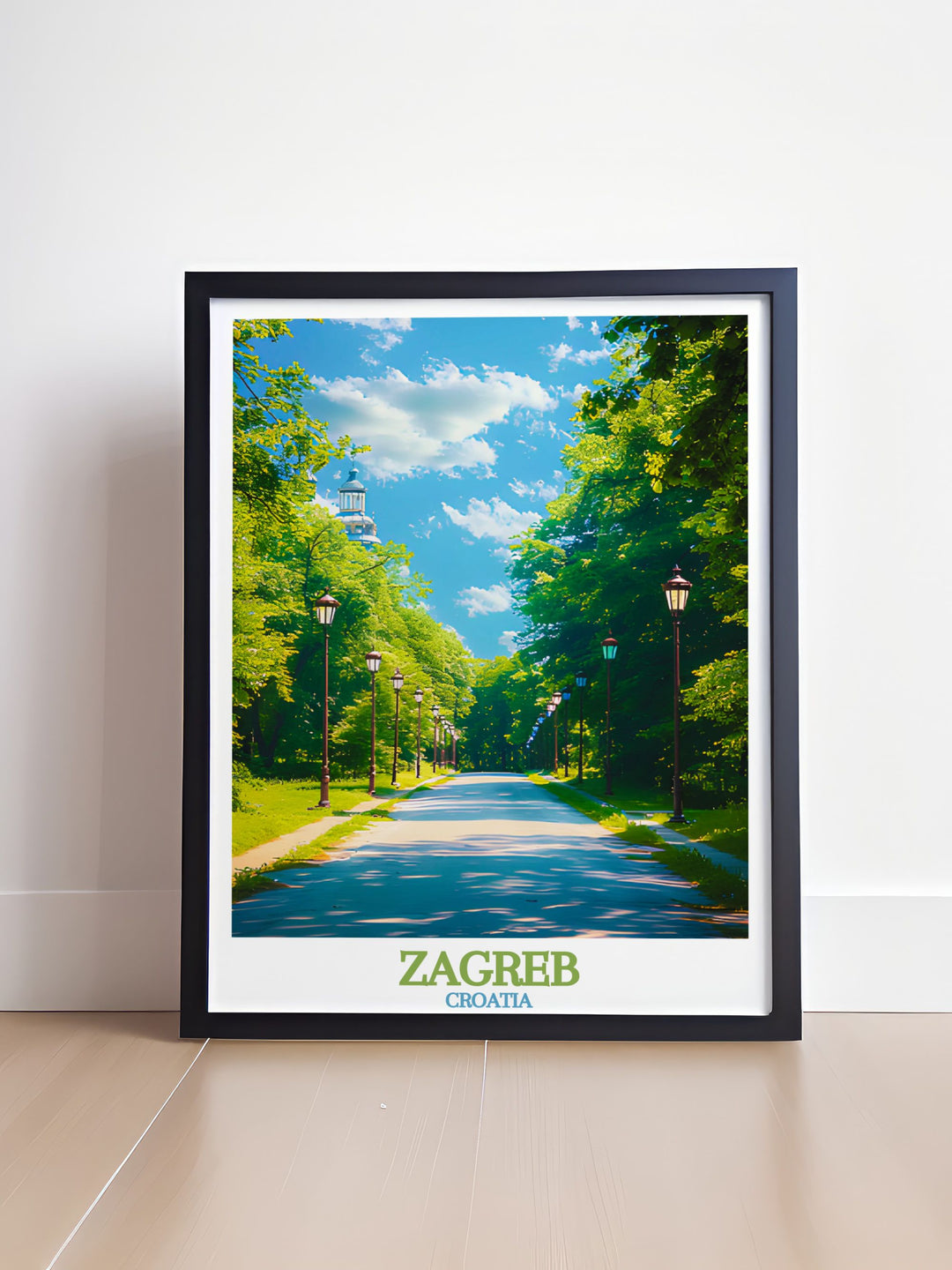 Maksimir Park travel print that adds natural beauty to your space. A great gift option for those who love Zagreb and Croatias scenic landscapes.