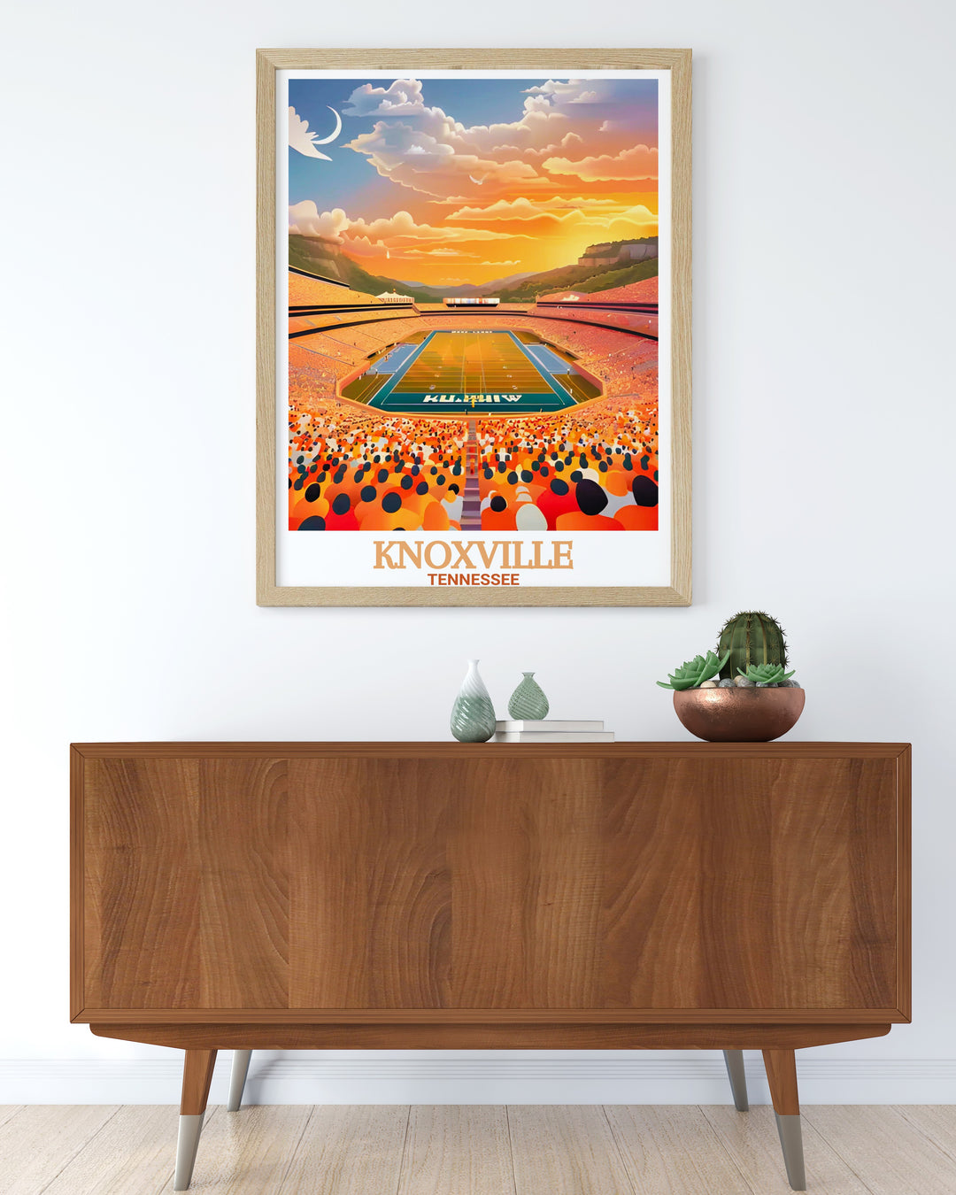 Knoxville travel print highlighting the University of Tennessees beloved campus, combining history, architecture, and school pride in one stunning piece of wall art. A perfect gift for graduates or Knoxville enthusiasts.