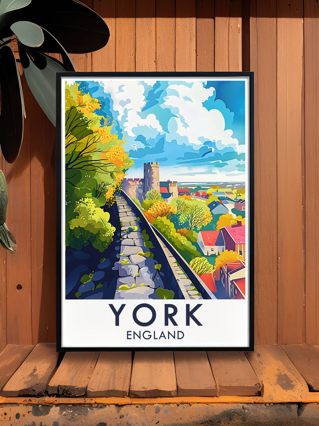 This framed art piece illustrates the captivating atmosphere of The York Walls, inviting viewers to appreciate the rich history and unique architecture of this landmark. A unique addition to any art collection, this print embodies the spirit of exploration.