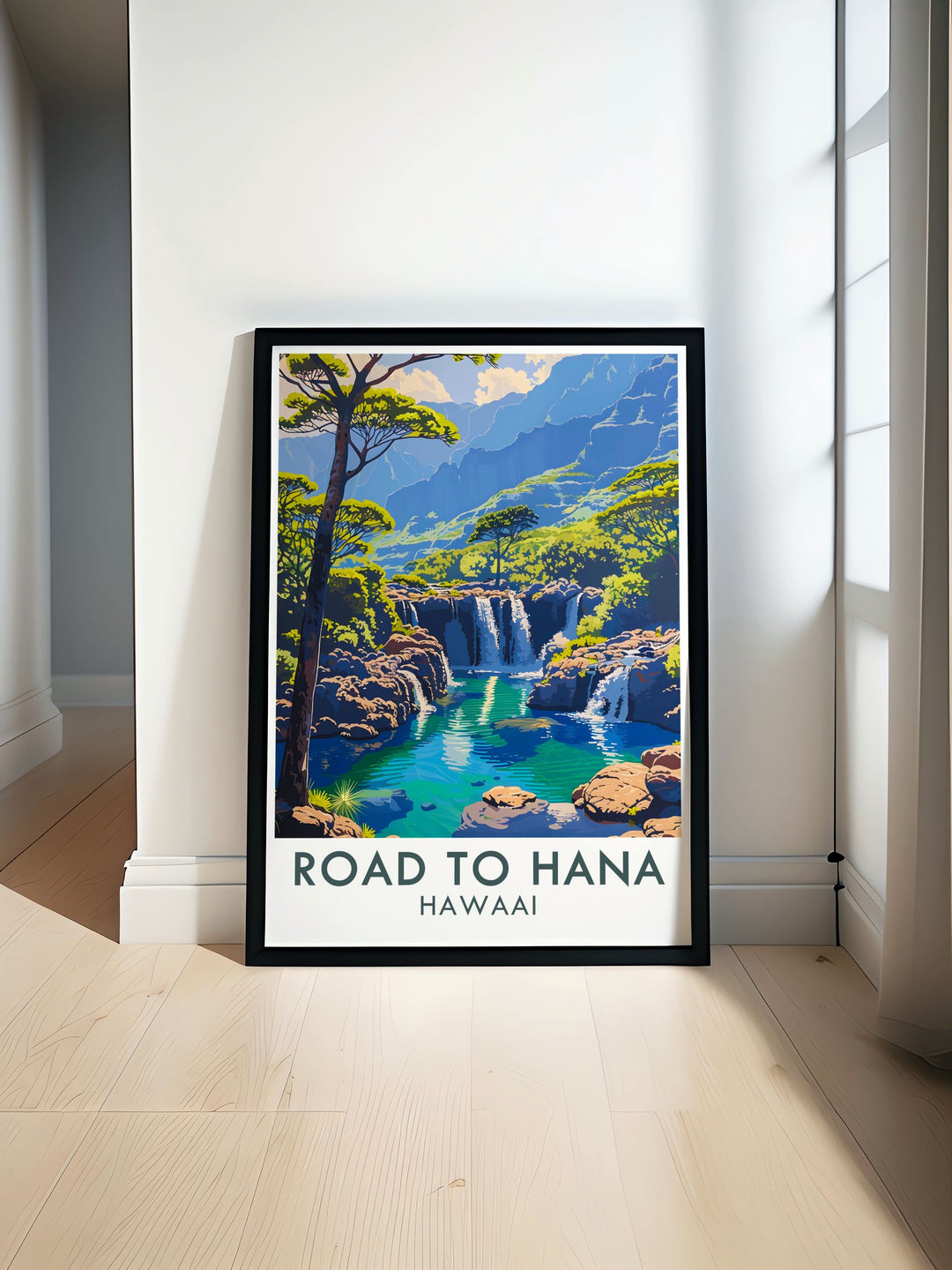 Hawaii Wall Art featuring the breathtaking Road to Hana and the Sacred Pools perfect for creating a serene and tranquil atmosphere in any room ideal for those who love tropical landscapes and natural beauty