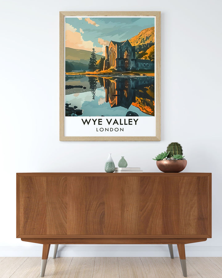 Wye Valley Wall Art highlighting the iconic Tintern Abbey perfect for those who appreciate the blend of natural beauty and historical architecture