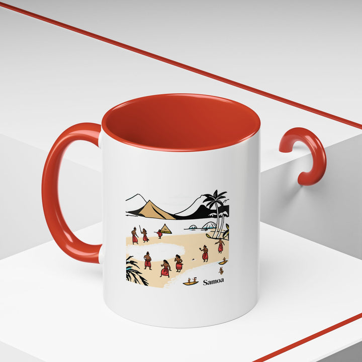 Enjoy the essence of Samoa with this beautifully designed mug displaying intricate artwork of Samoas natural wonders. Dishwasher and microwave safe, it's crafted from high-quality ceramic, perfect for everyday use or as a special keepsake.