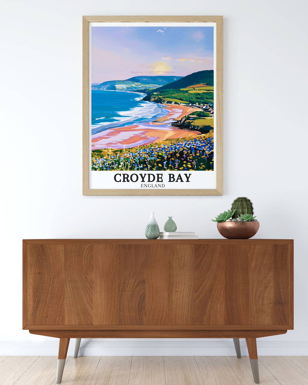 Celebrate the beauty of Croyde Bay Beach with this stunning wall art print. Whether youve surfed its waves or simply admired its golden sands, this print highlights the tranquil atmosphere of one of North Devons most beloved beaches.