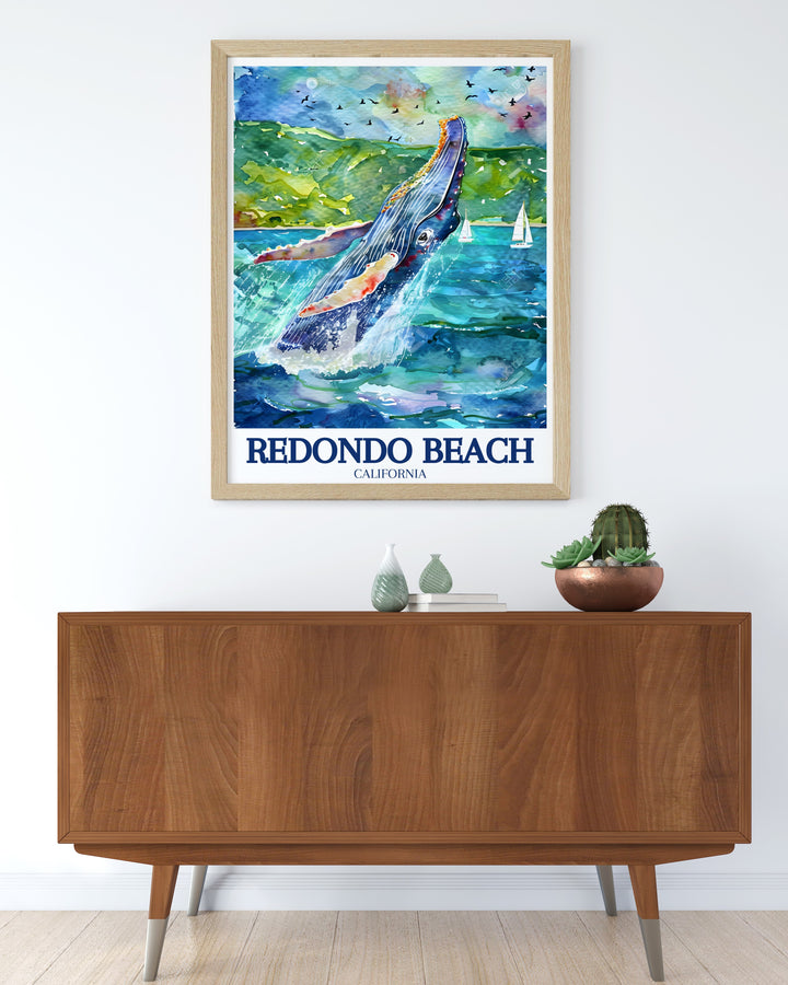 Southern California wall art showcasing the stunning vistas and vibrant coastal life that make the region so famous, from Redondo Beach to the open ocean. This framed art piece is a must have for anyone who loves the beach and the relaxed California lifestyle.