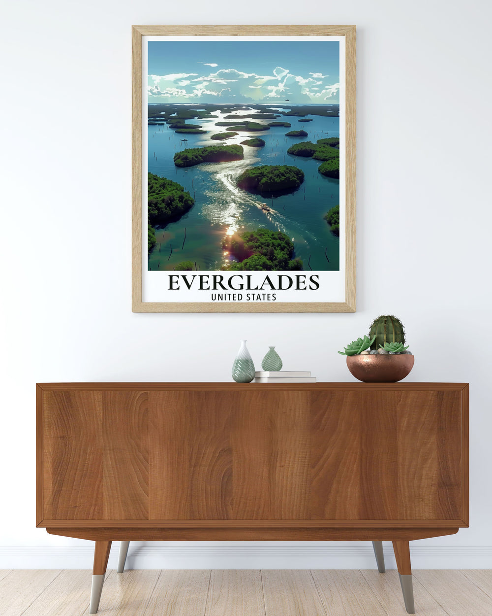 National Park Print featuring the serene landscapes of the Everglades. This artwork brings the natural beauty of Floridas National Park into your home. Ideal for wall art enthusiasts. Highlights the unique charm of 10 thousand islands.