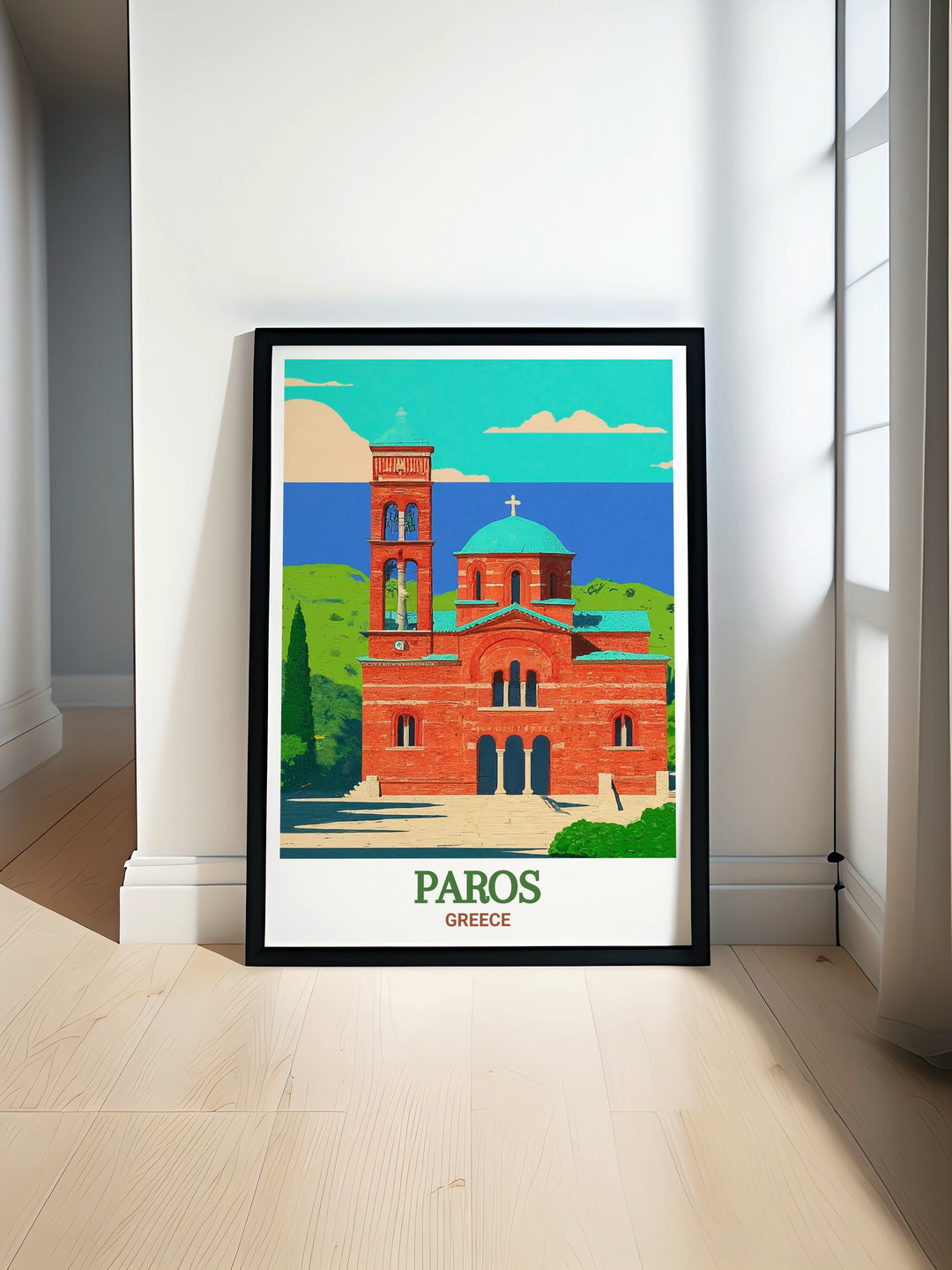 Celebrate the legacy of Paros with this detailed canvas print of Panagia Ekatontapiliani, highlighting the churchs architectural beauty and cultural significance. A meaningful addition to any collection of Greek island art.